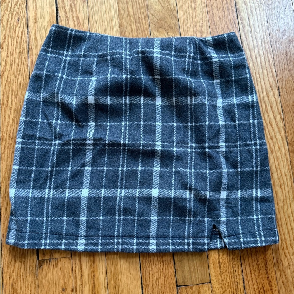 Pink Lily Checkered Mini Skirt - Black and White